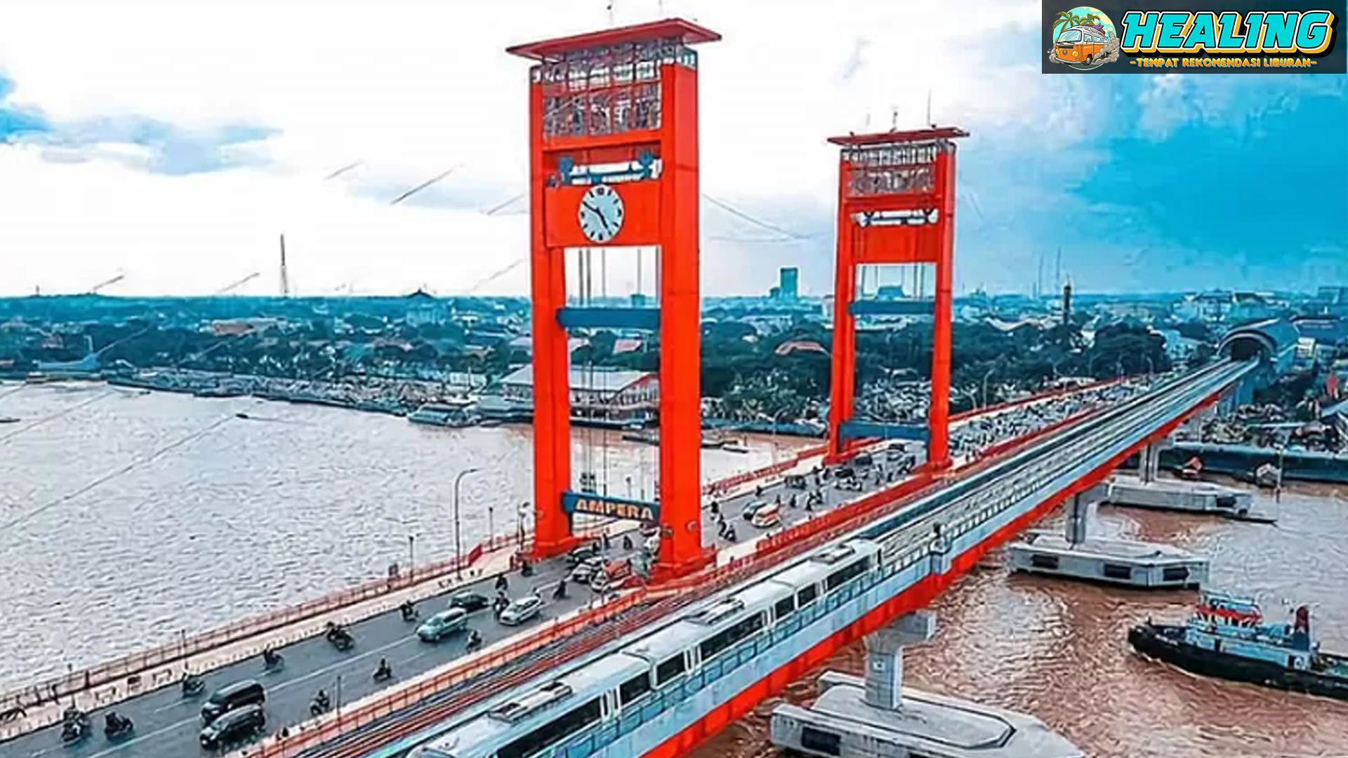 Keindahan Jembatan Ampera di Malam Hari