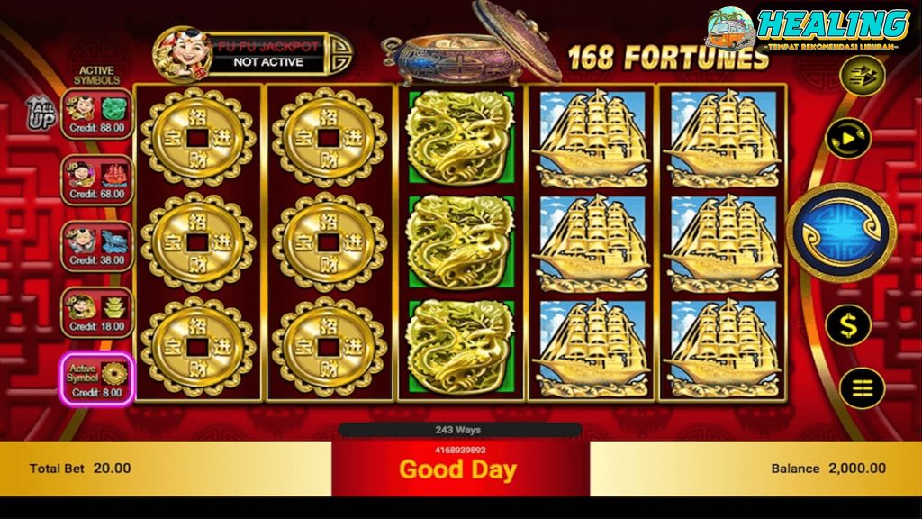 Permainan Slot Gacor 168 Fortunes Mudah Freespin 50x